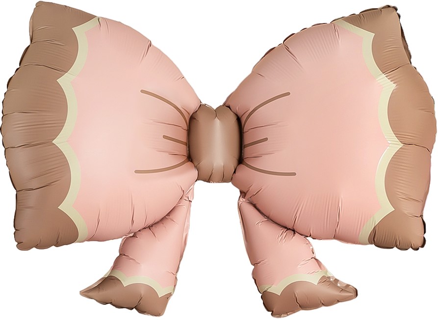 Шар (37''/94 см) Фигура, Бант, Розовый, Сатин, 1 шт.