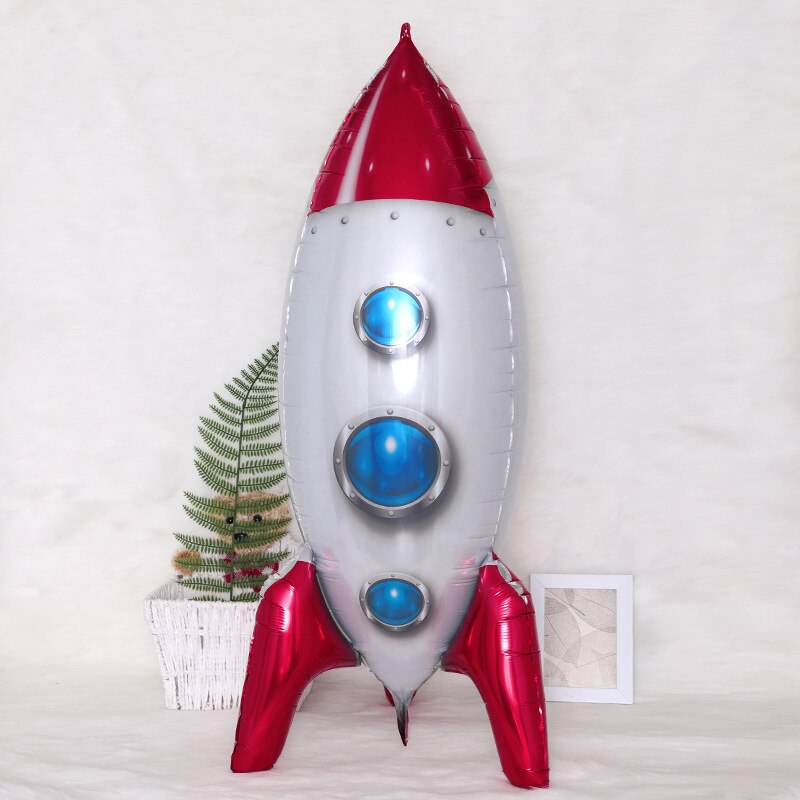 Шар (32''/81 см) Фигура, 3D Ракета, Красный, 1 шт. в уп.